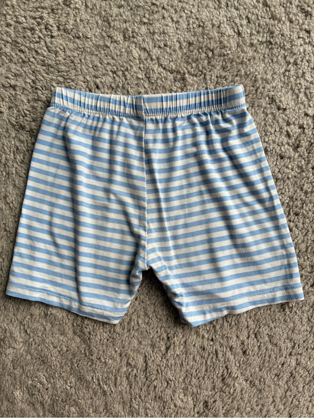 Bambi & Birdie Bamboo Baby Blue and White Striped Shorts - Picture 6 of 7
